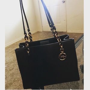 Authentic Large Black Leather Michael Kors Purse